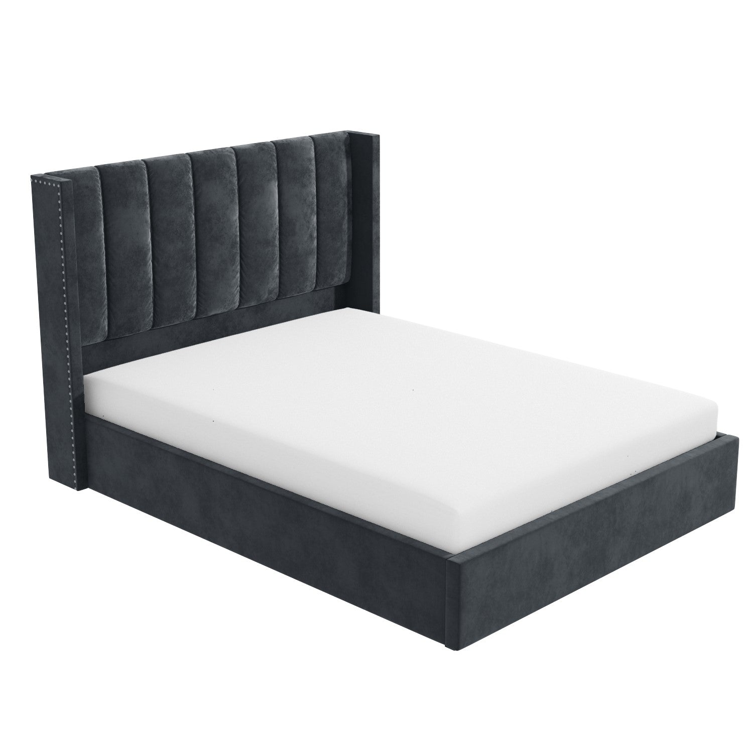 Classic velvet wings bed frame for cozy elegance