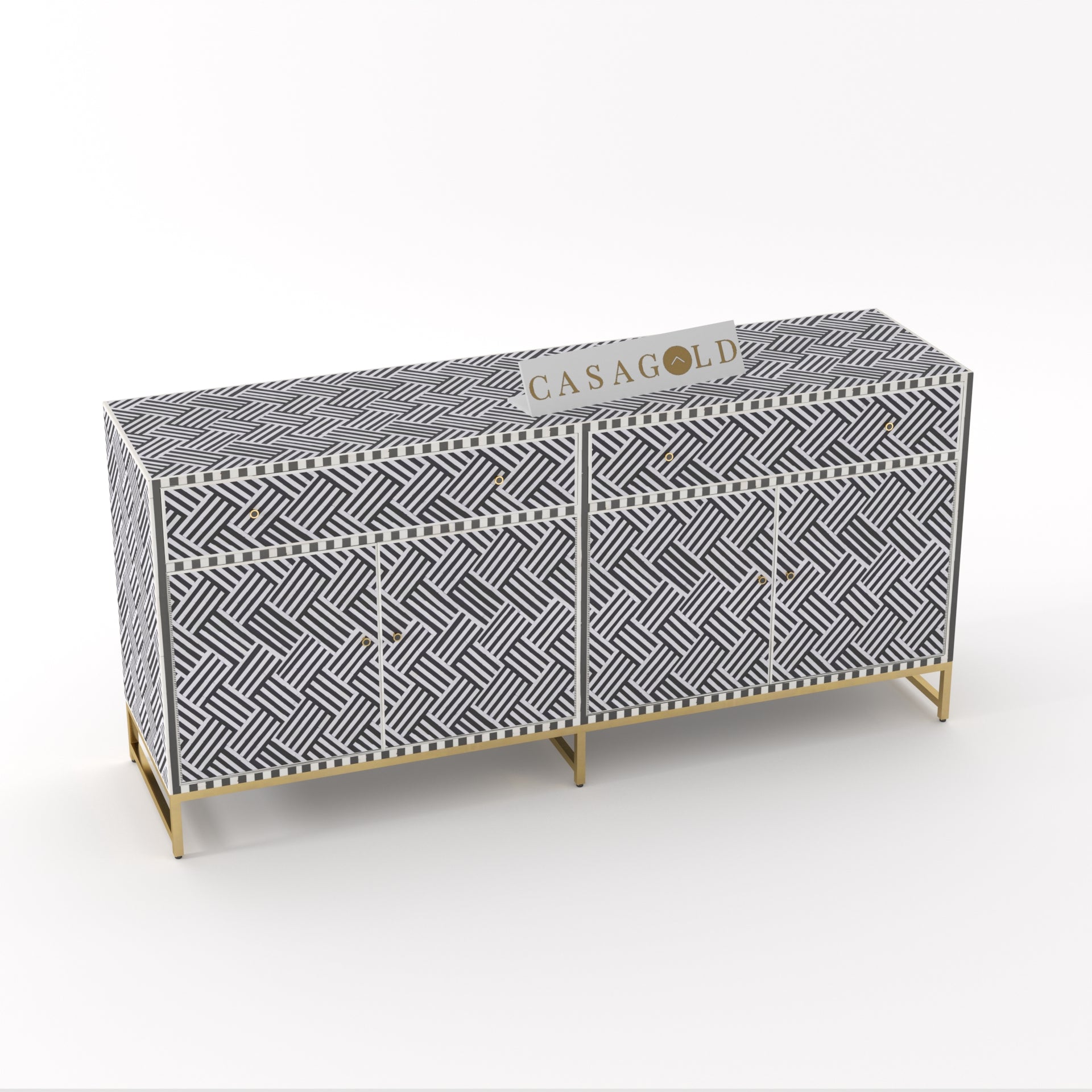 Classic chevron inlay storage cabinet for decor wall mounted storage cabinets