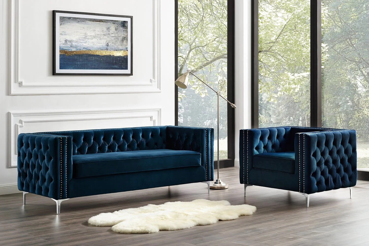 Coastal Chic Blue Luxury Sofa