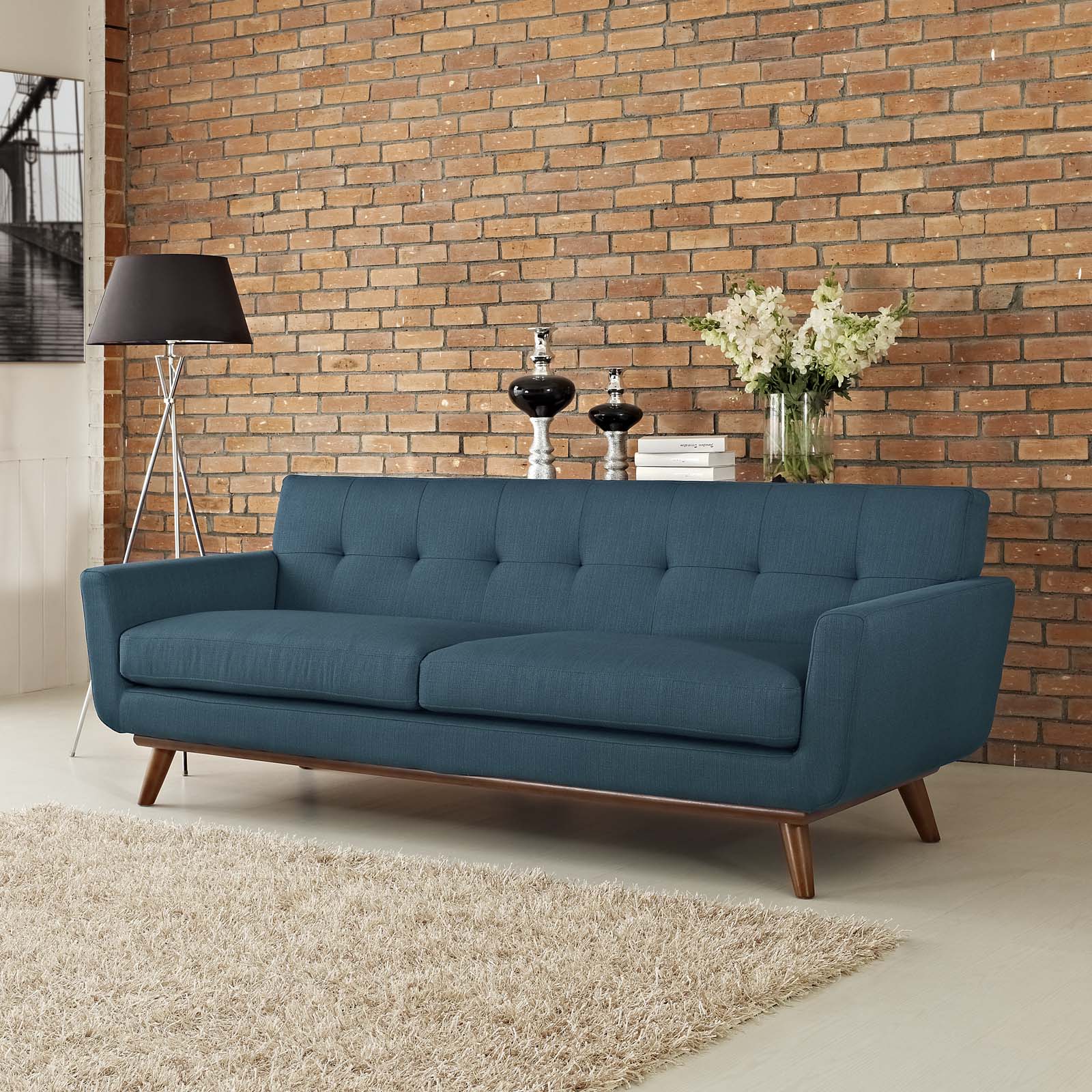 Coastal Chic Teal Luxury Sofa