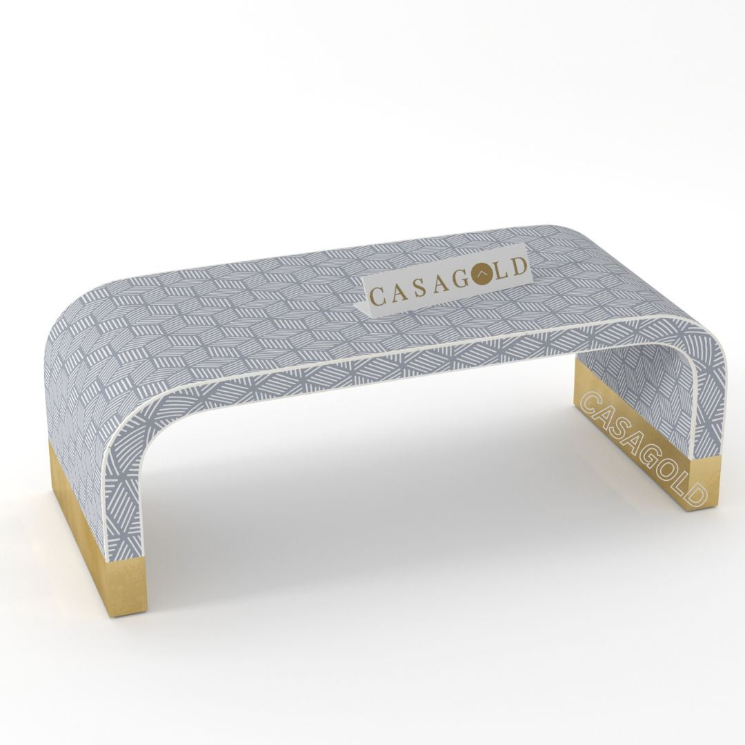 Compact Bone Inlay Coffee Table for Apartments