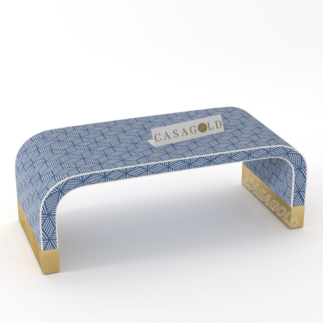 "Compact bone inlay rectangular coffee table ideal for apartments"