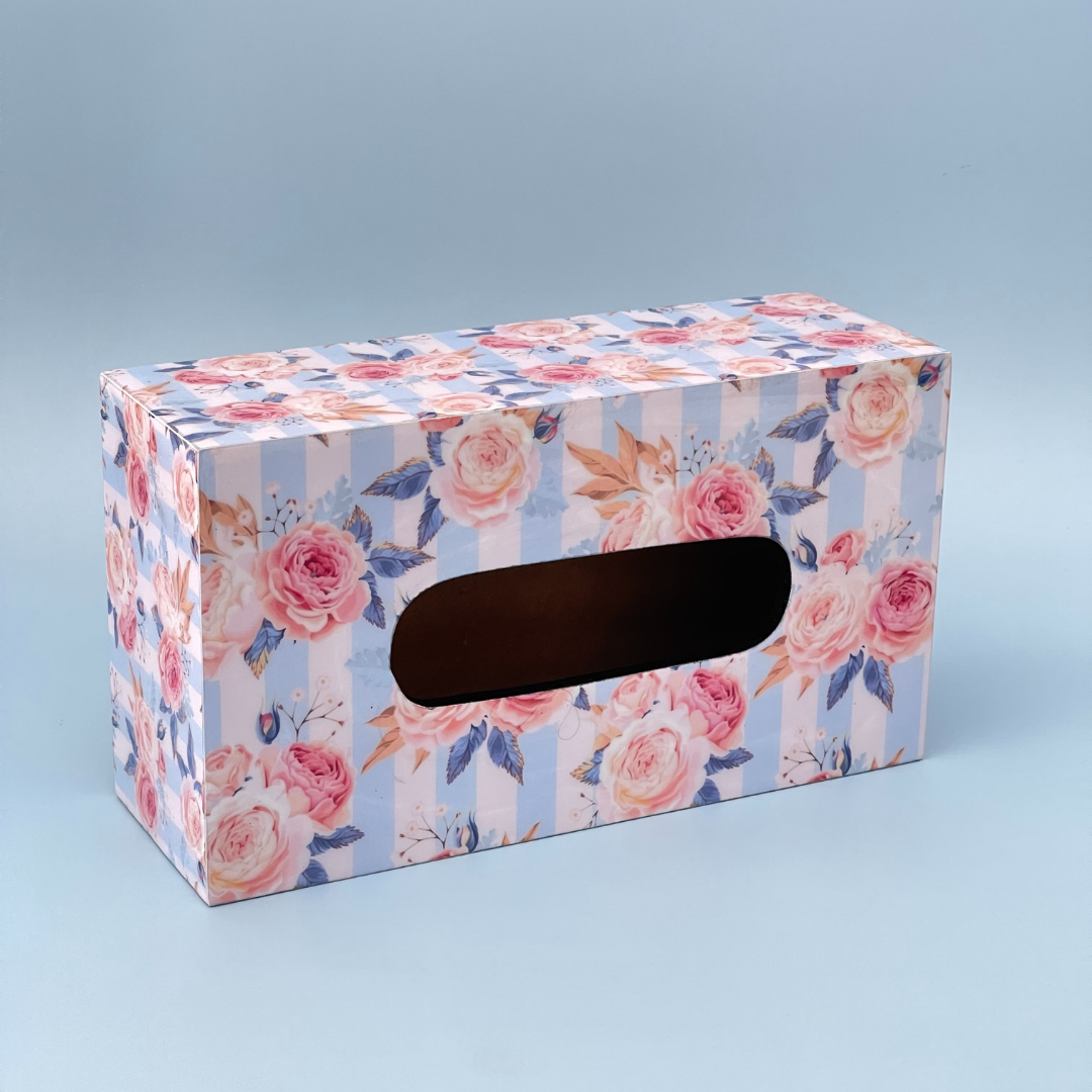 Compact wooden tissue box for modern decor