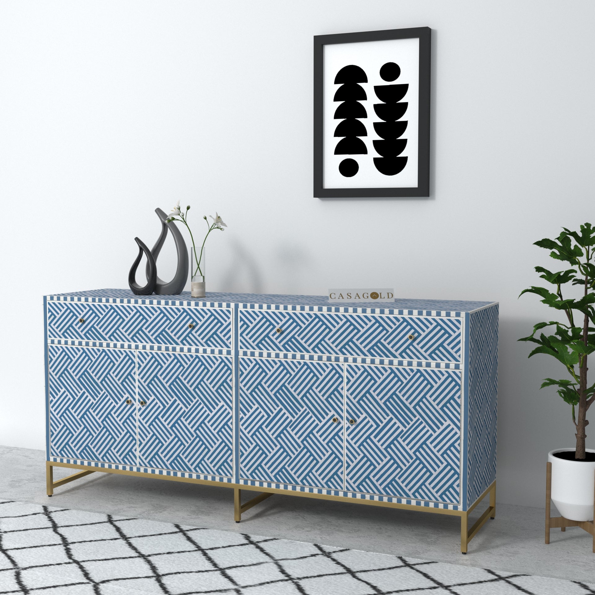 Decorative Pearl Inlay Storage Cabinet