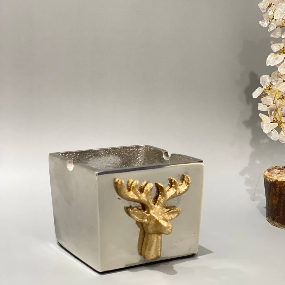 Luxury stag-themed ashtray for refined smoking spaces