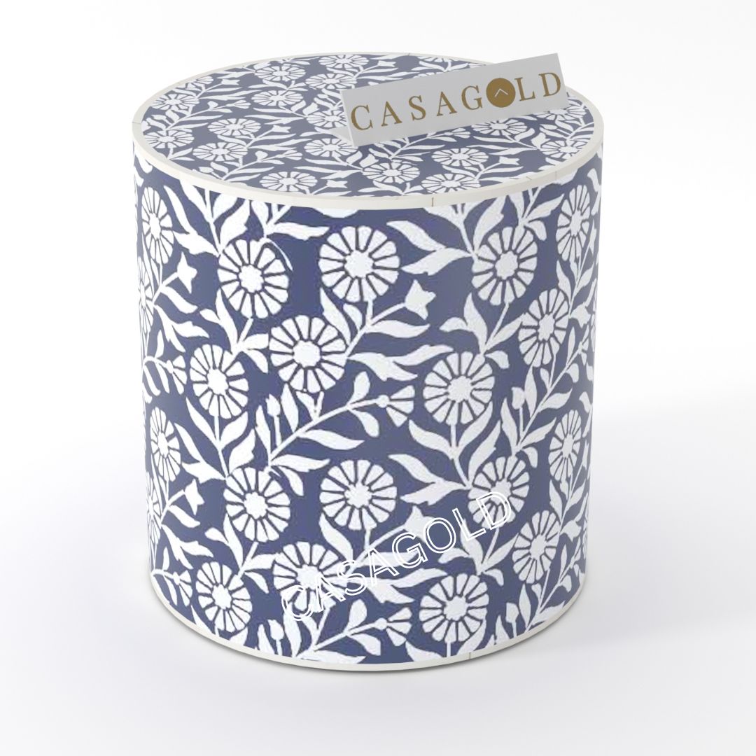 Traditional Drum Inlay Side Table