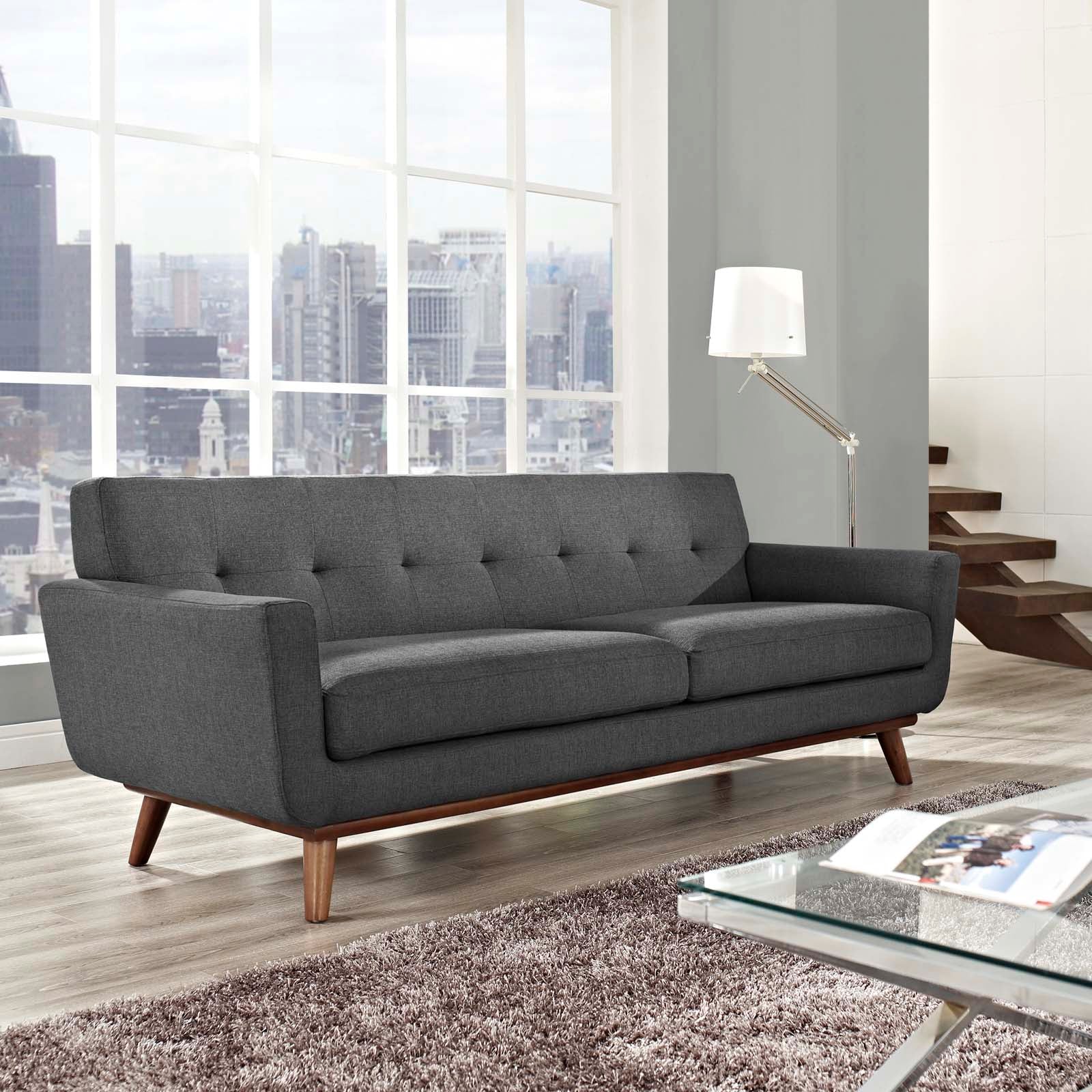 Eclectic Velvet Sofa with Artful Pattern