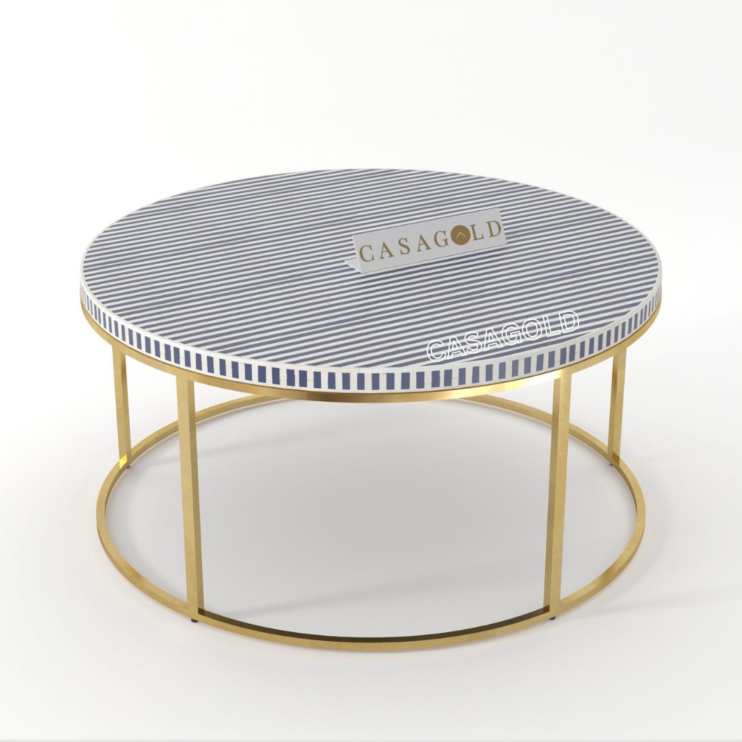 Elegant Round Inlay Coffee Table