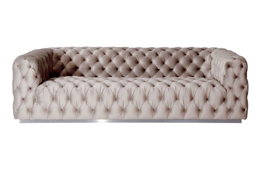 Elegant velvet Chesterfield luxury sofa with tufted design
