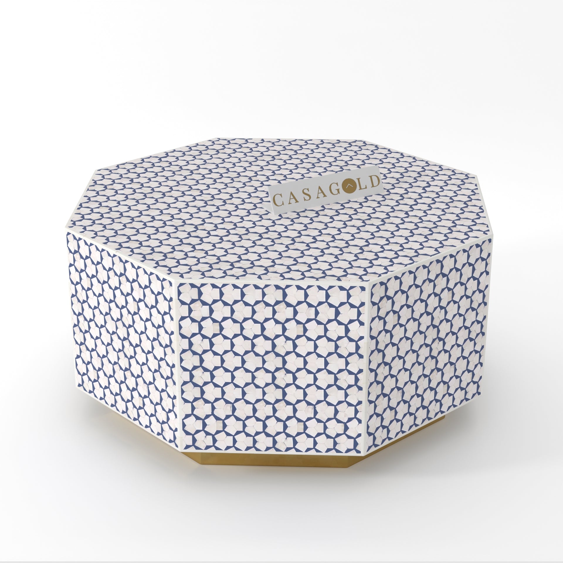 Exclusive Bone Inlay Hexagonal Coffee Table