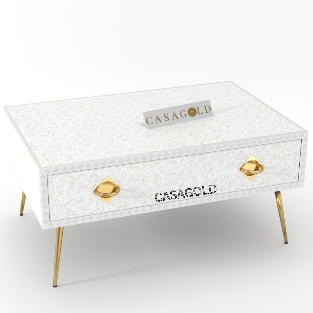 Classic Bone Inlay Rectangular Coffee Table