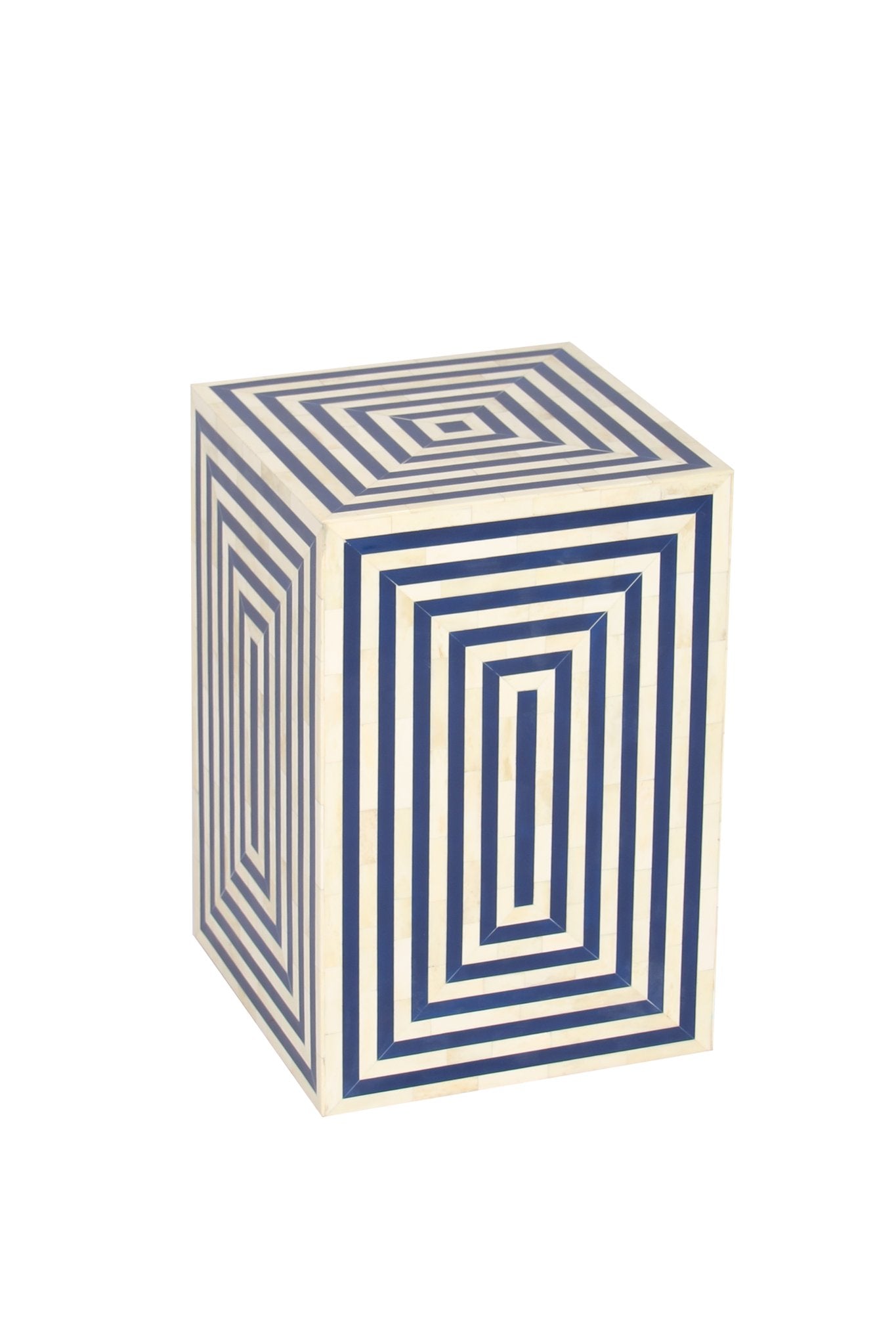 Handcrafted MOP Inlay Indigo Side Table