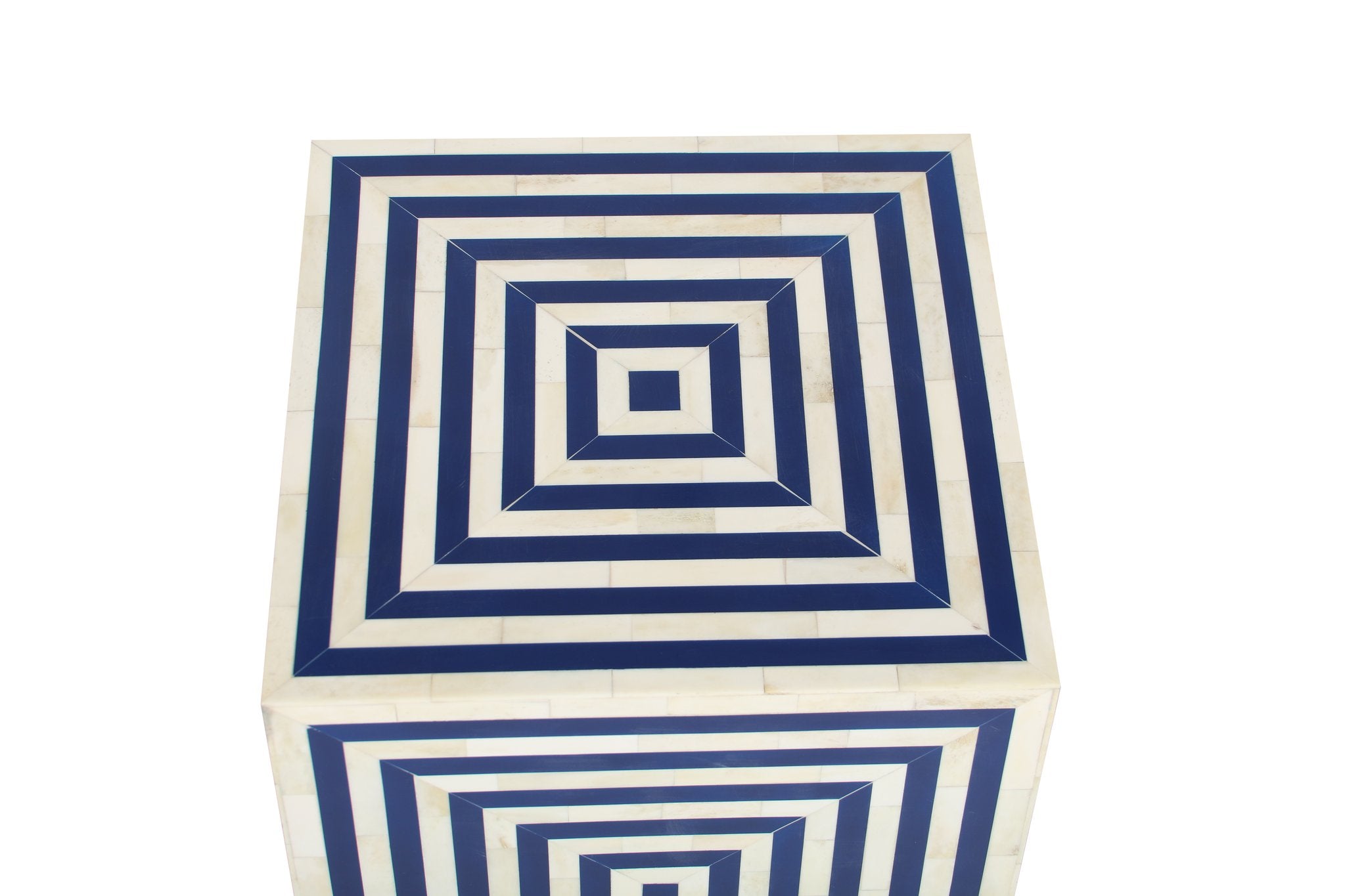 Handcrafted Rectangle MOP Inlay Indigo Side Table