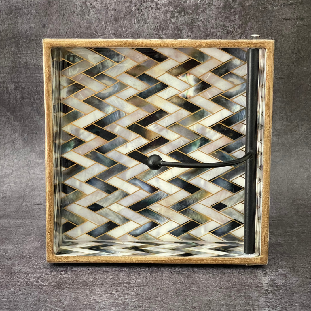 Rustic tissue tray handcrafted with premium materials