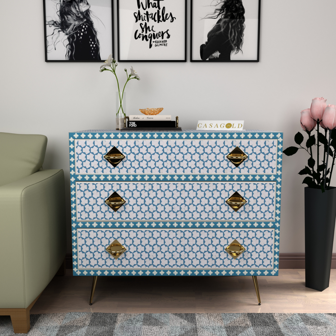 Handcrafted Targua Bone Inlay Storage Chest. storage cabinets bone inlay cabinets bedroom cabinets