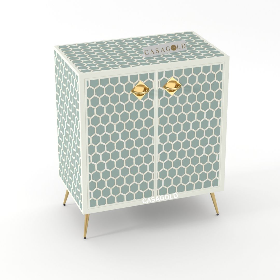 Honeycomb Bone Inlay Storage Cabinet