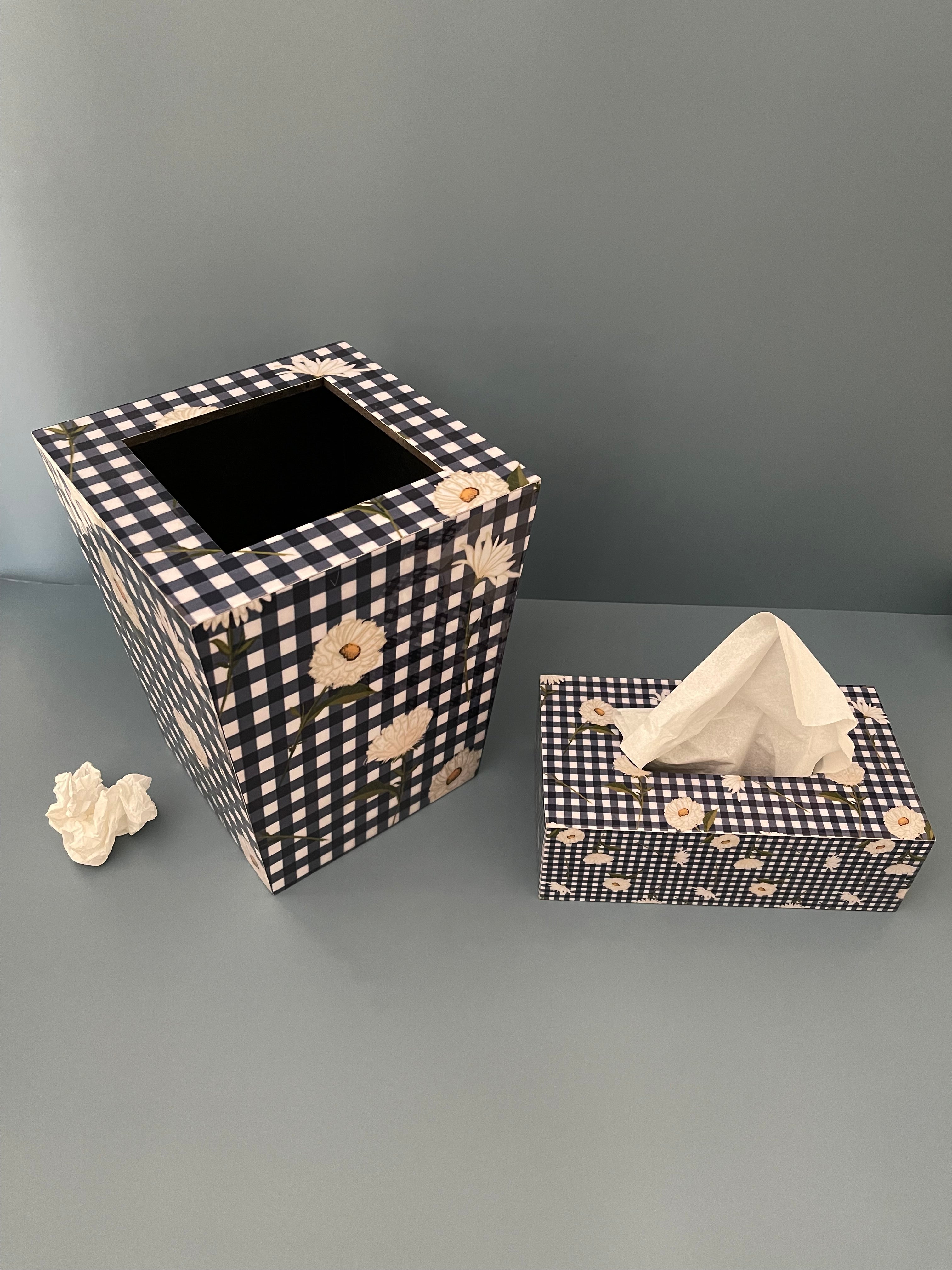 Flora Waste Bin & Tissue Box Set