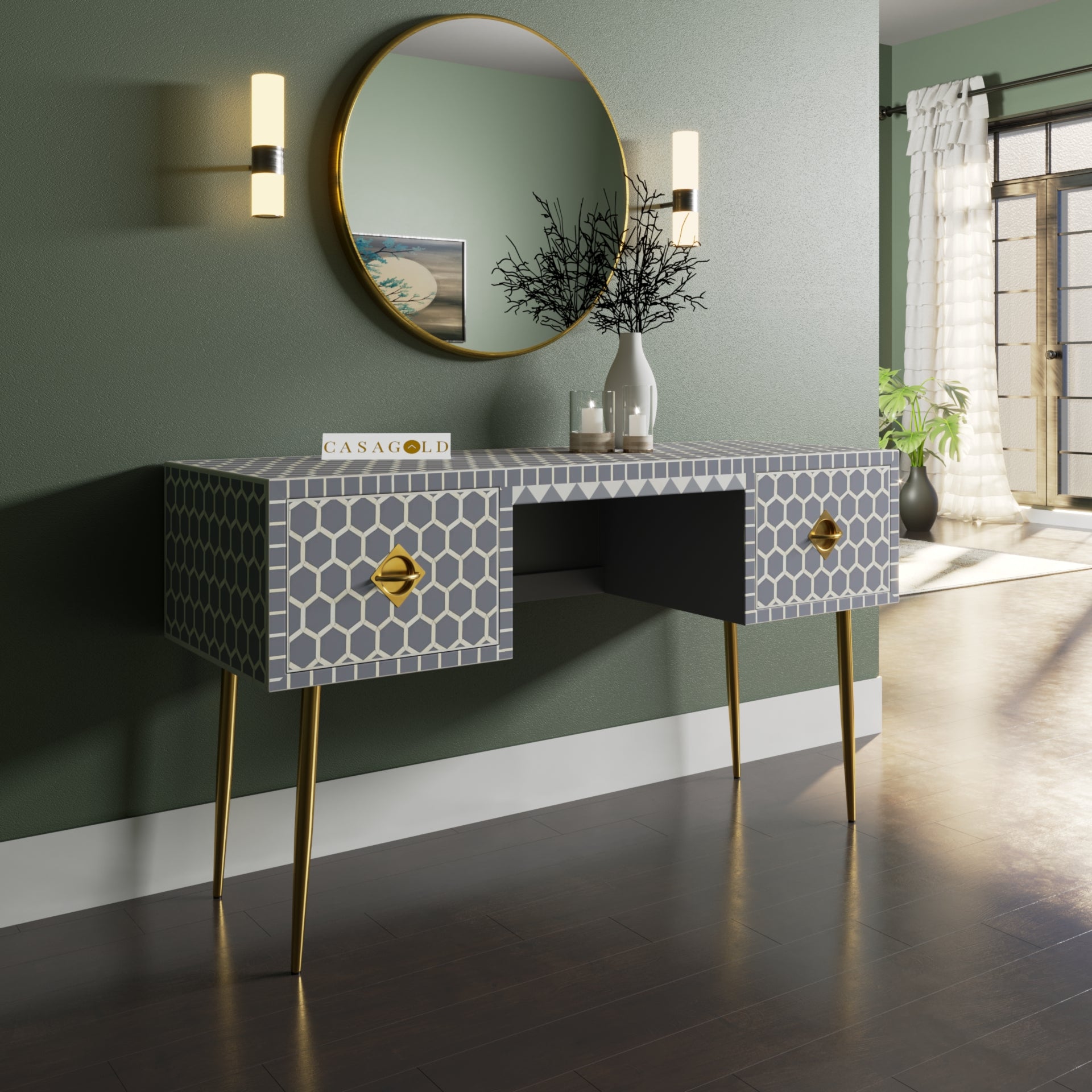 Inlay Grey Executive Desk