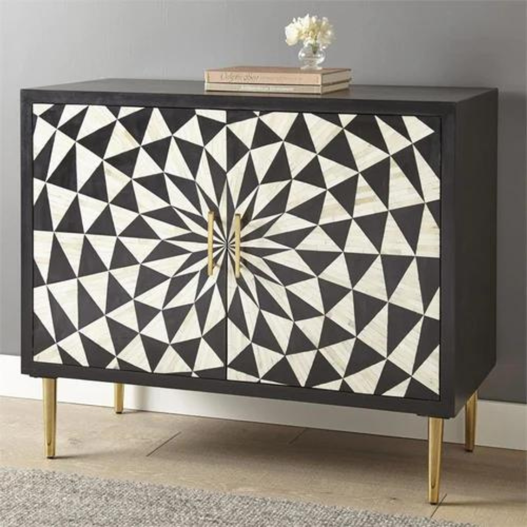 Ivory Floral Bone Inlay Sideboard