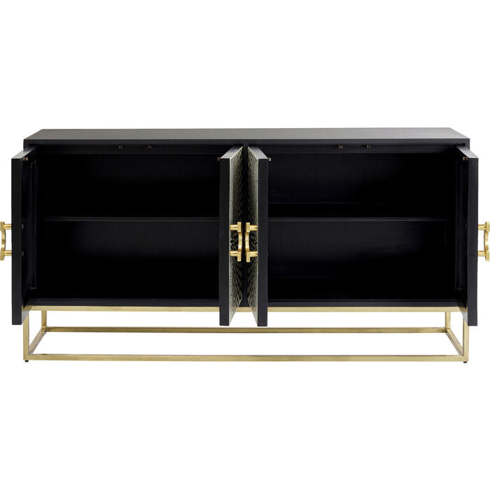 Kara-style black inlay sideboard for elegant storage.corner liquor cabinet under kitchen sink storage under sink unit linen storage cabinet plastic drawer cabinet