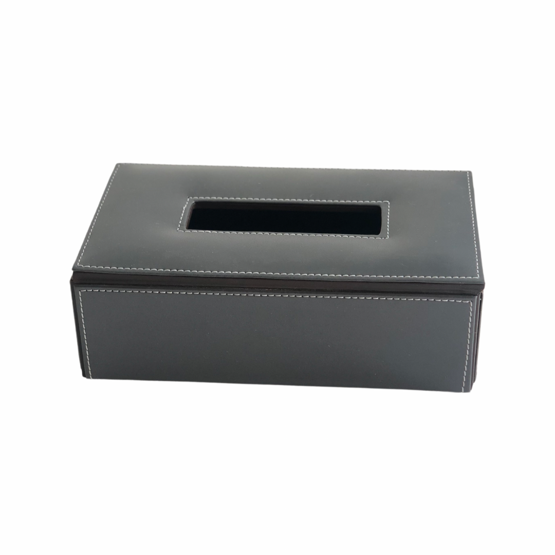 Leather desk organizer featuring pen and stationery holder