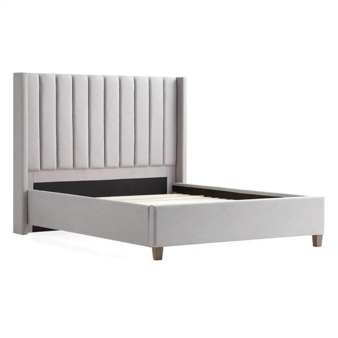 Elegant Upholstered Wings Bed Frame