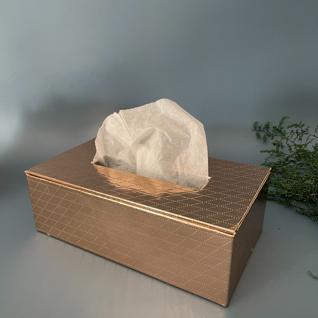 Stylish leather tissue box for coffee table use