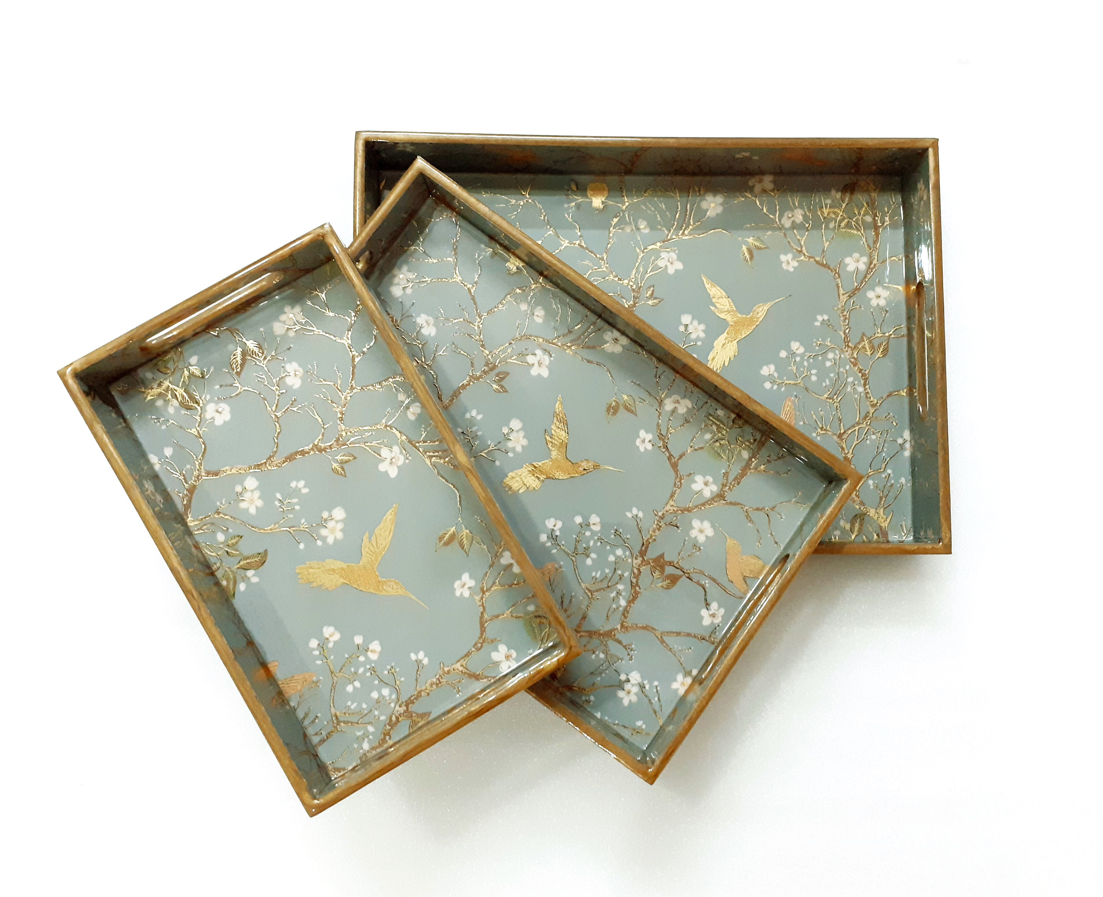 Exquisite walnut wood tray for formal events