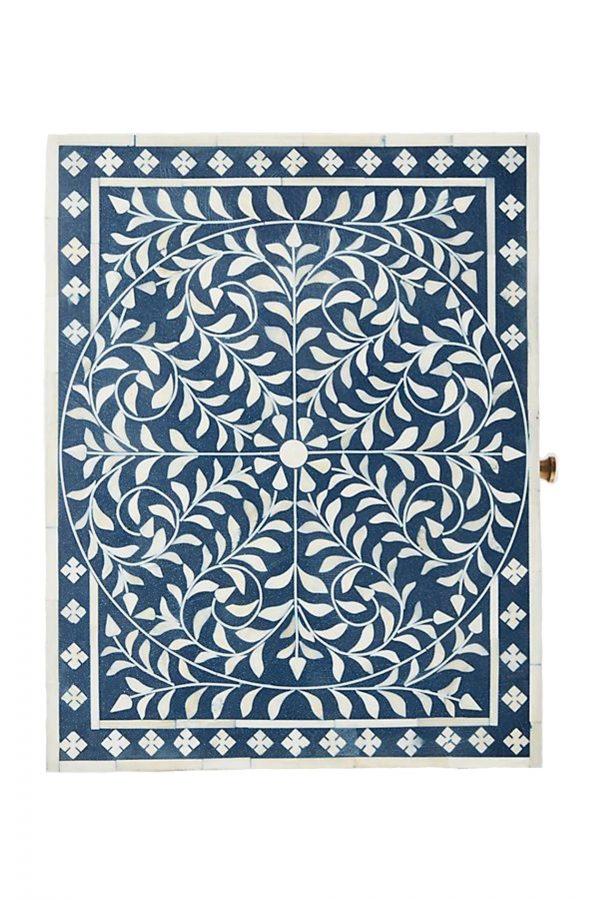 "Minimalist rectangular inlay bedside table featuring a clean gold base for modern use"