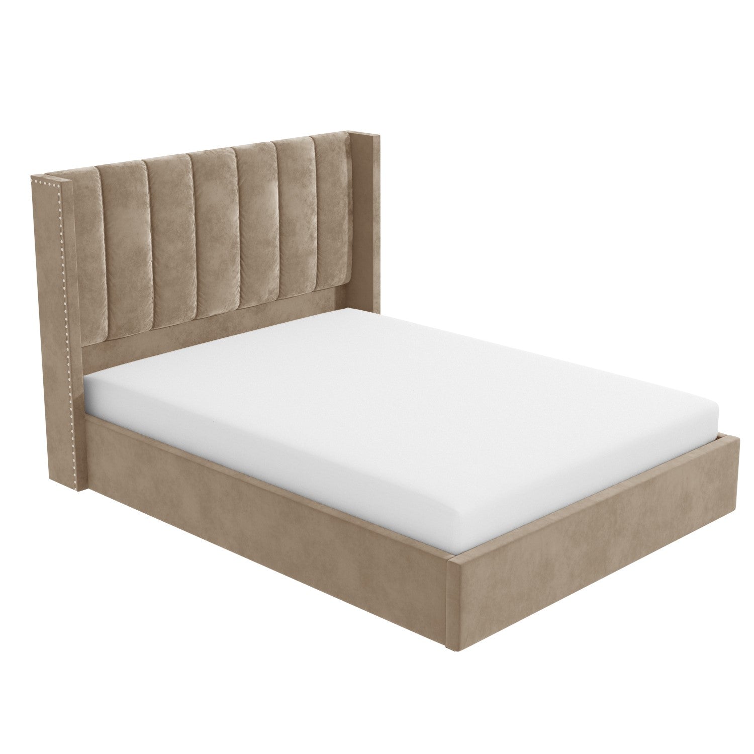 Modern king wings bed with stylish winged headboard