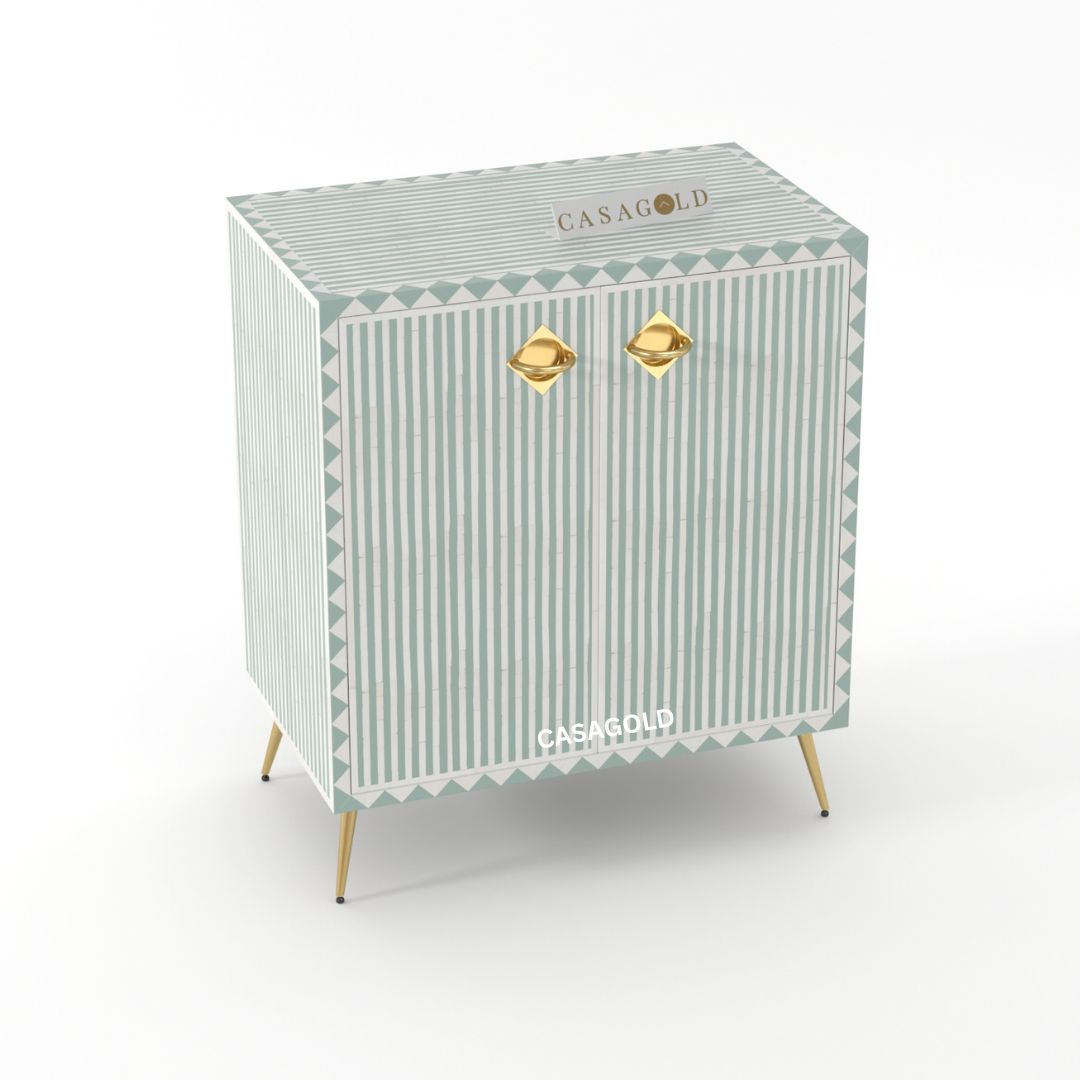 Modern grey Waterfall inlay cabinet