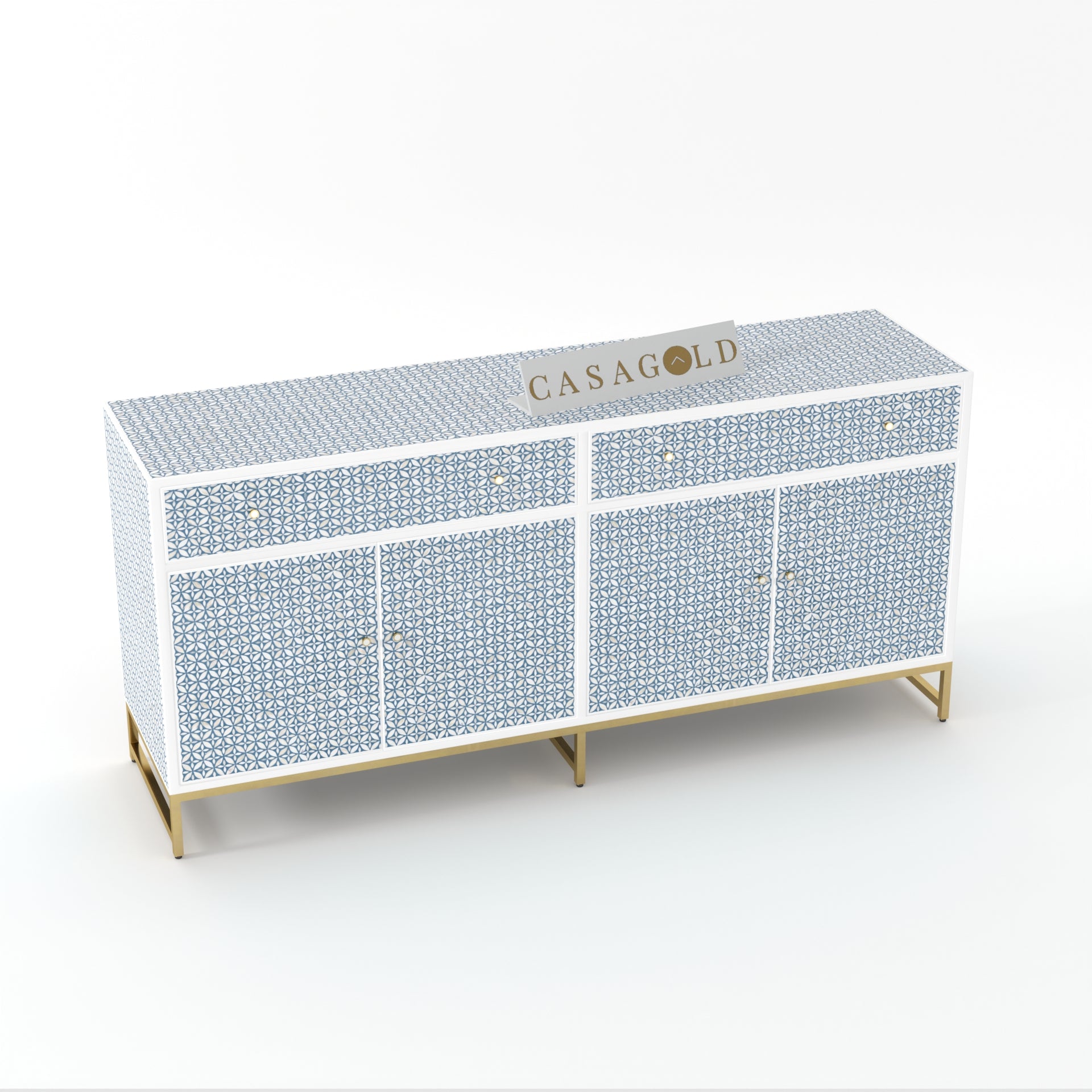 Monochrome Stripe Inlay Sideboard
