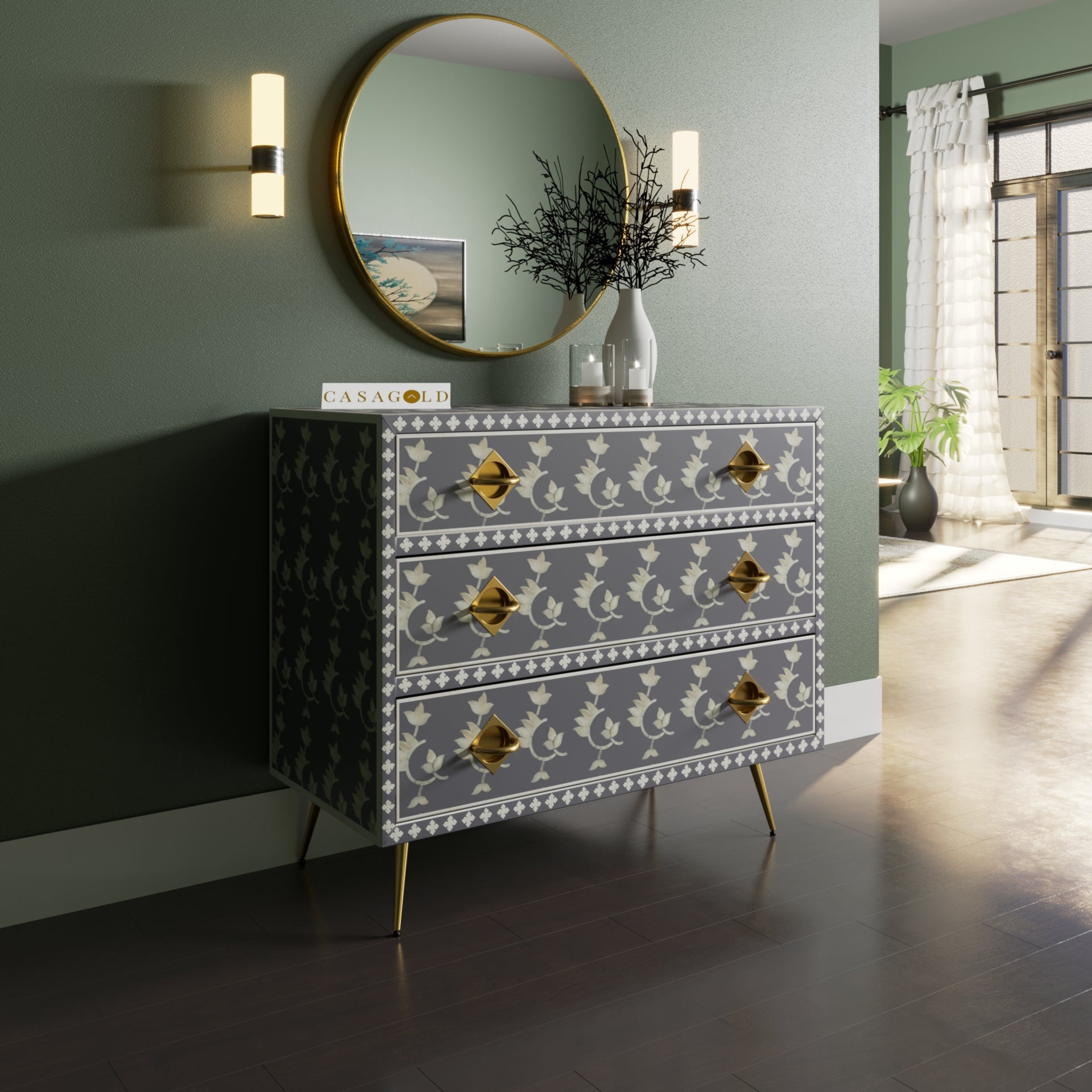 Moroccan Blue Bone Inlay Chest of Drawers	under bathroom sink storage metal filing cabinet bathroom floor cabinet laundry cupboards