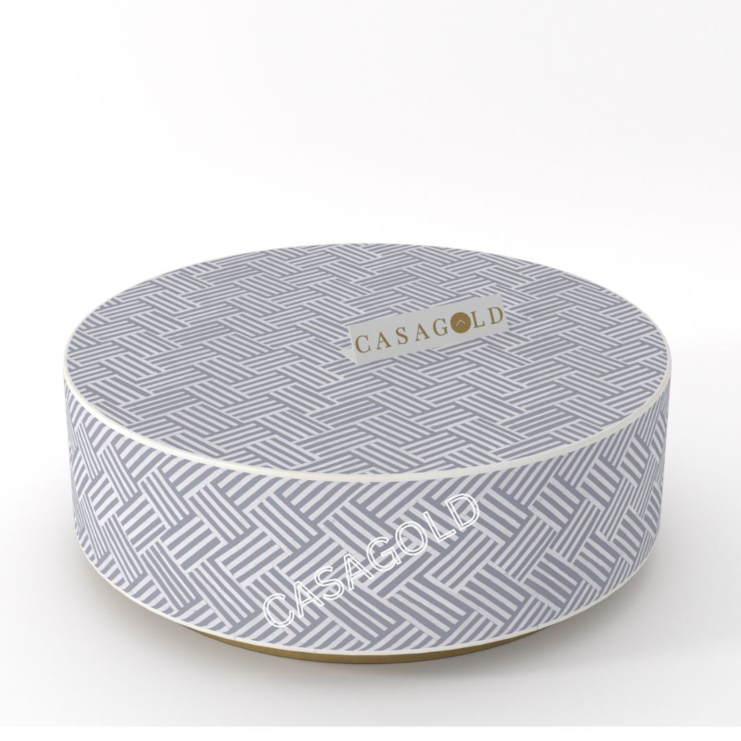 Premium Bone Inlay Round Coffee Table Design