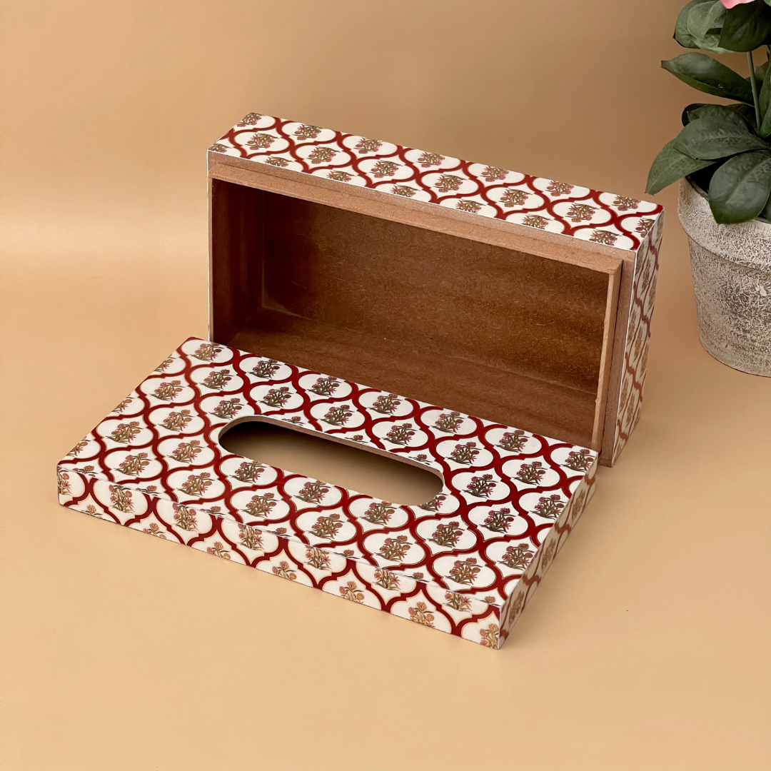 Premium tissue box for refined settings