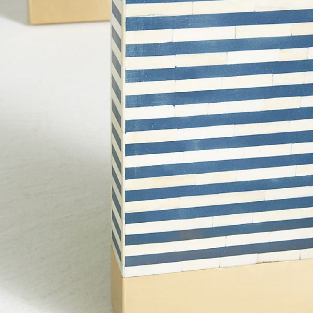 Rectangular Blue Bone Inlay Console
