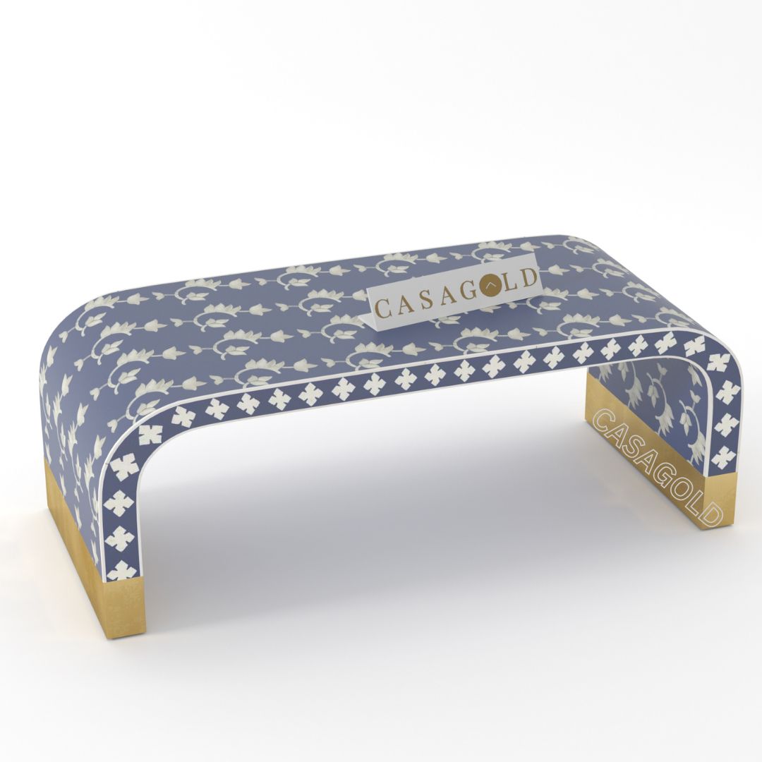 Rectangular Bone Inlay Coffee Table