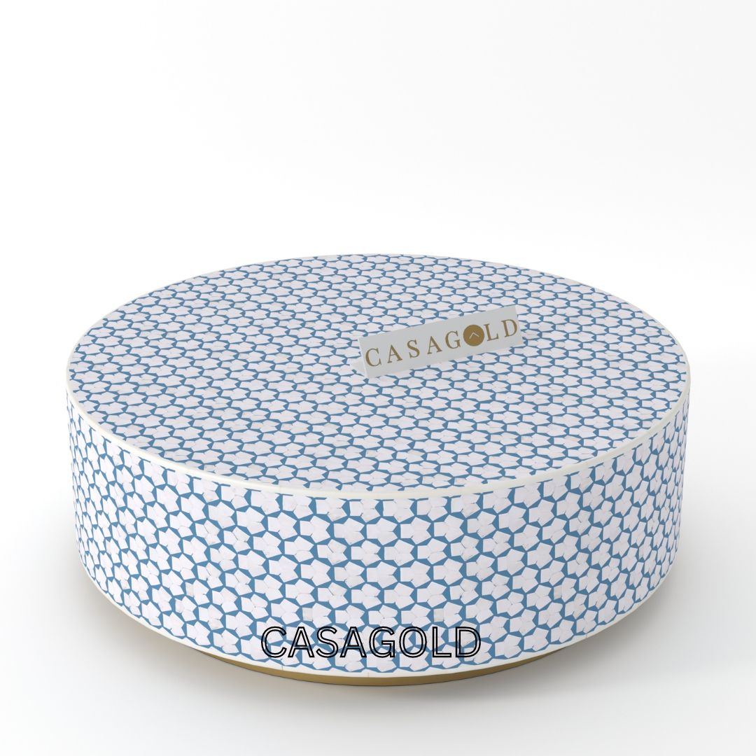 Round Bone Inlay Table - Chic Home Furniture