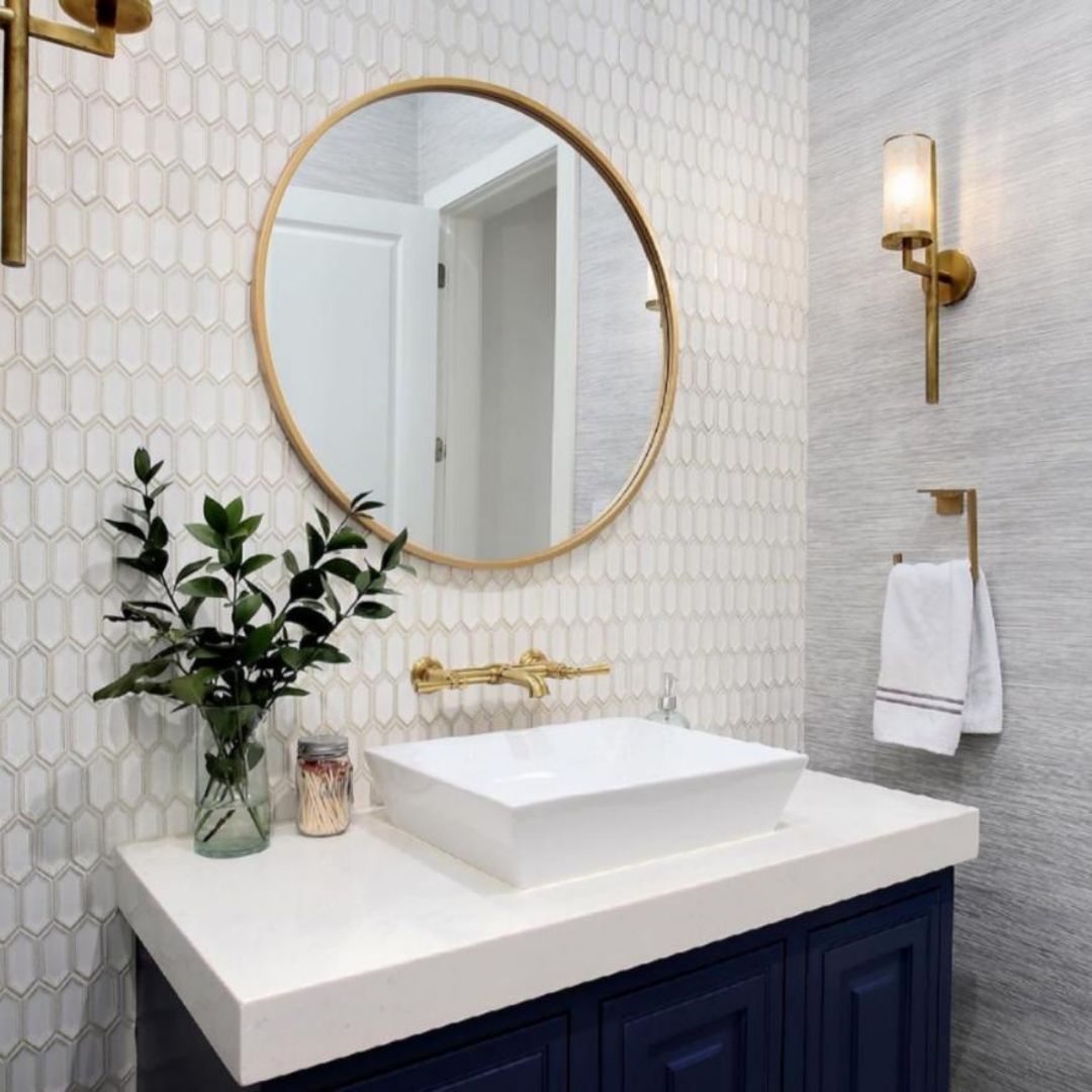 Round Gold Finish Steel Frame Glass Mirror. acrylic mirror shaving mirror wavy mirror