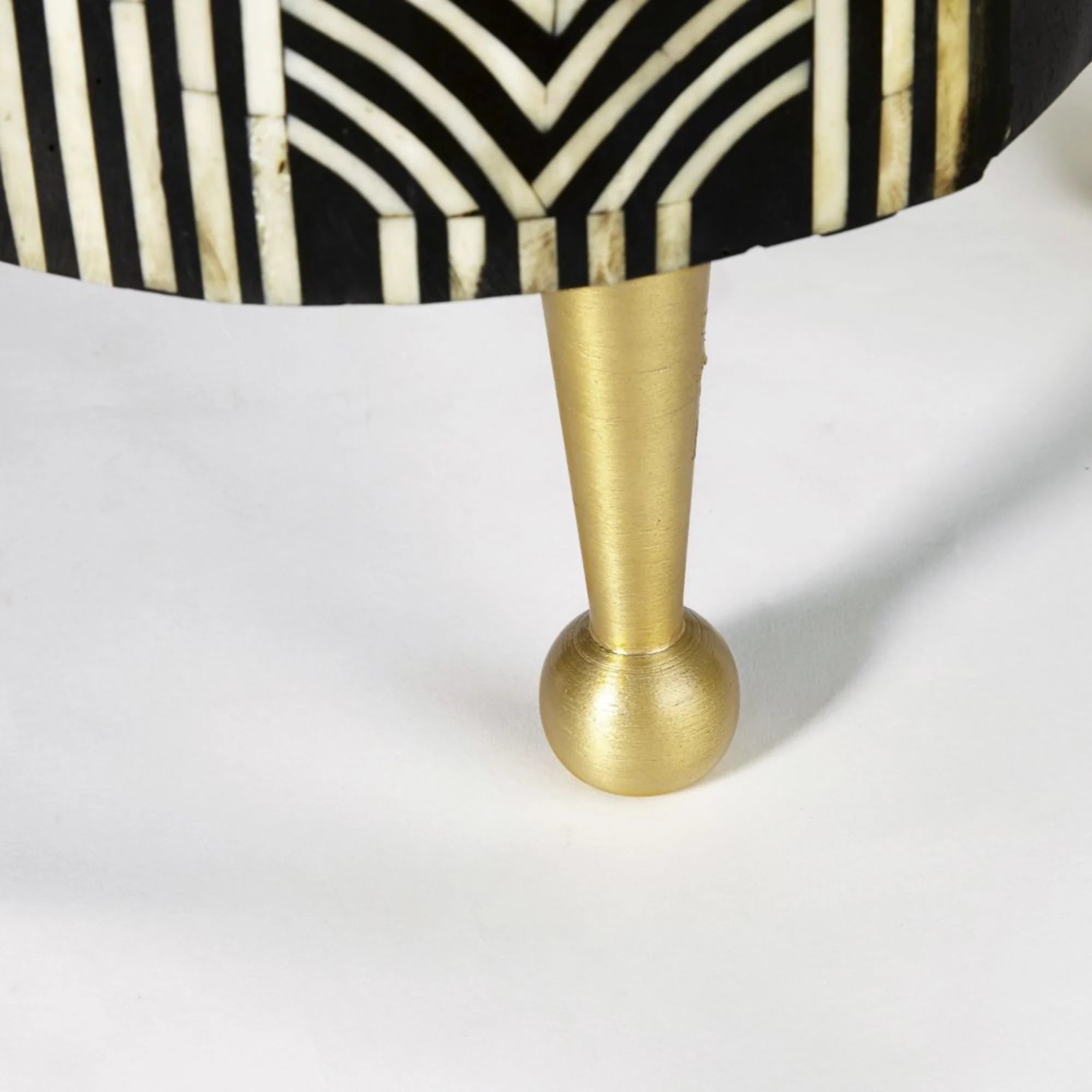 Rustic Black and Gold Bone Inlay Bar Cabinet