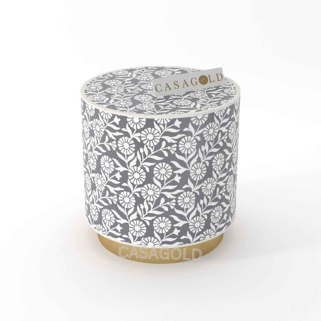 Small Drum Inlay Side Table for Living Room