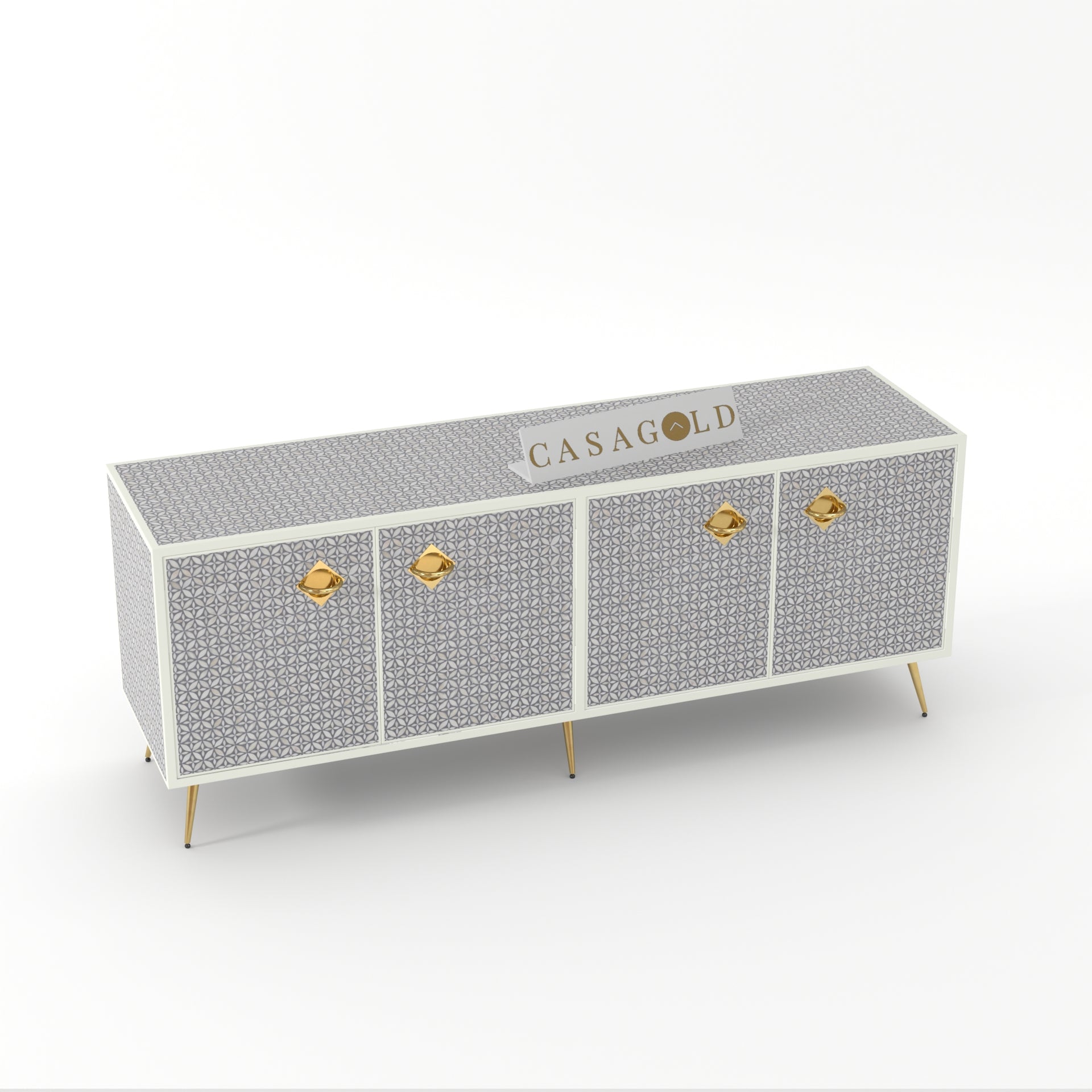 Stylish Grey inlay TV stand for decor