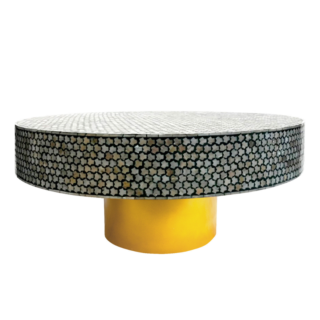 Stylish Bone Inlay Round Table for Home Decor