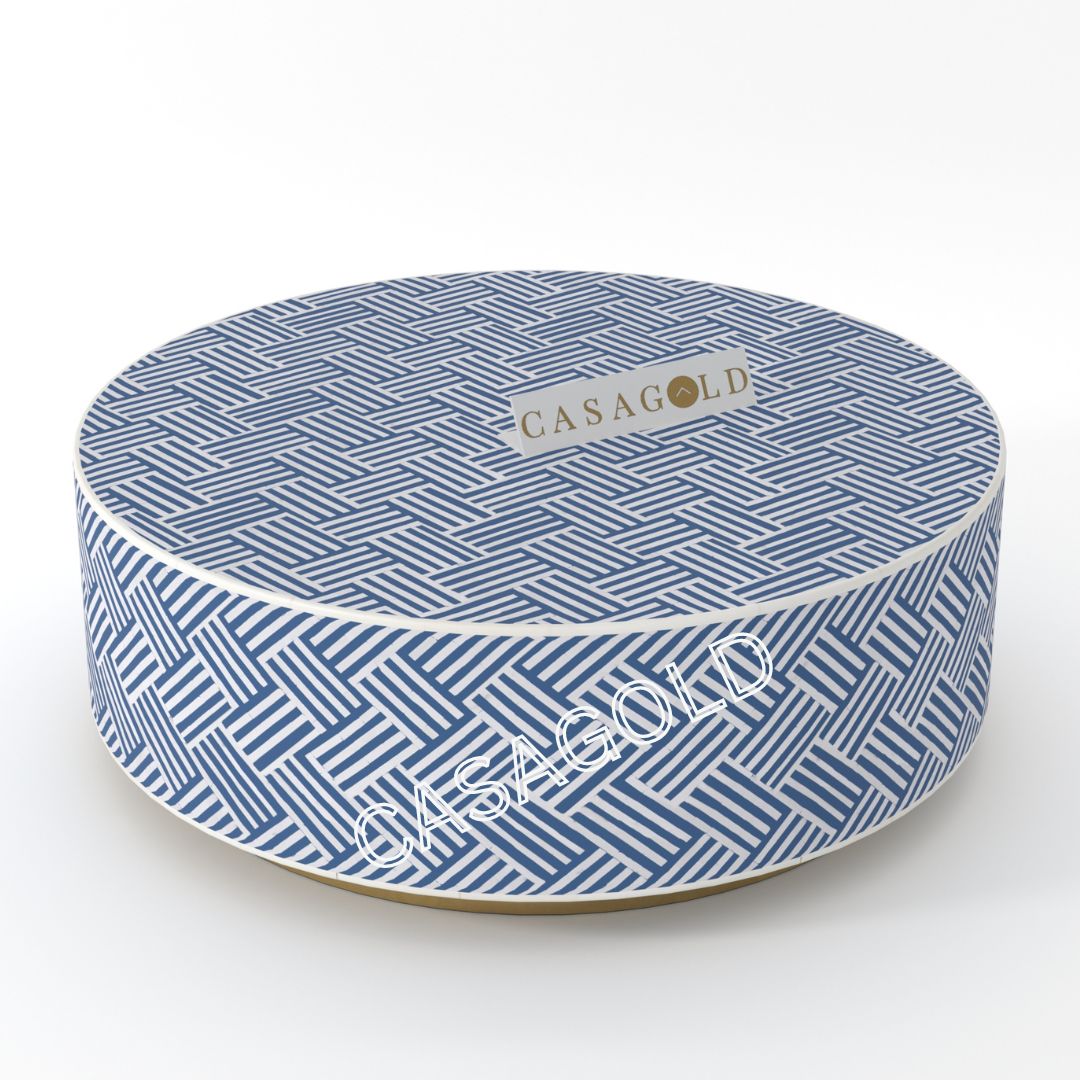 Stylish Round Inlay Coffee Table for Homes