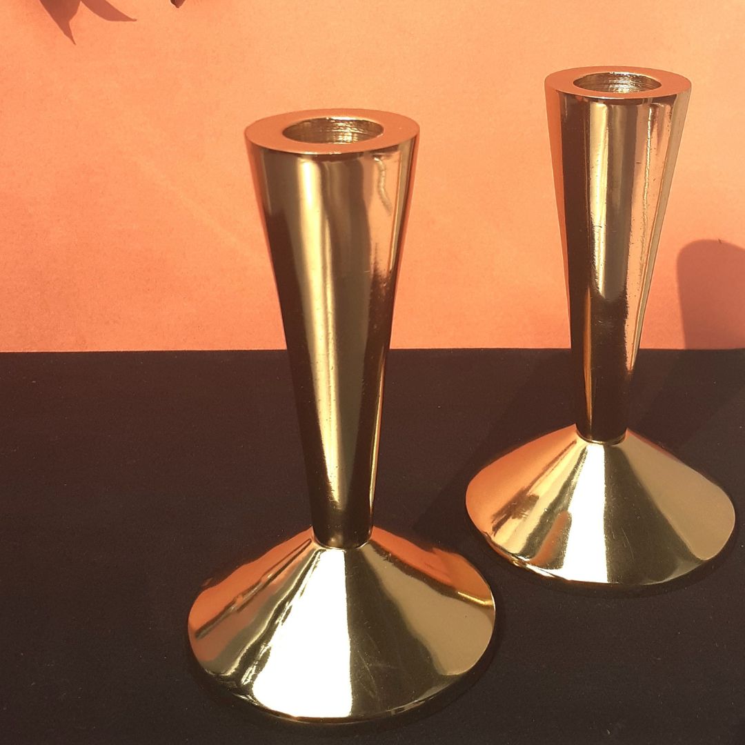 Taper brass candle holder for formal dining