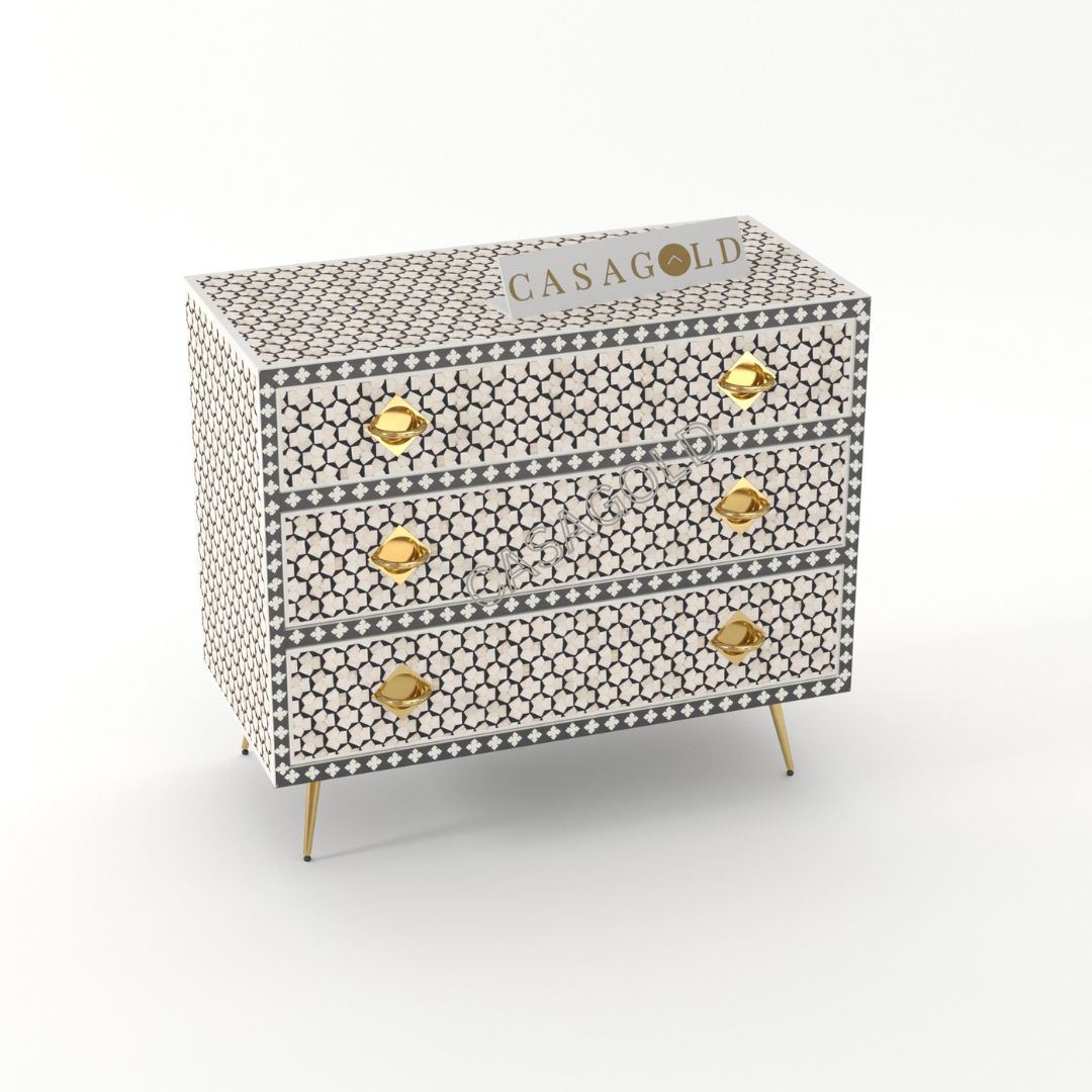 Targua bone inlay chest handcrafted for stylish storage
