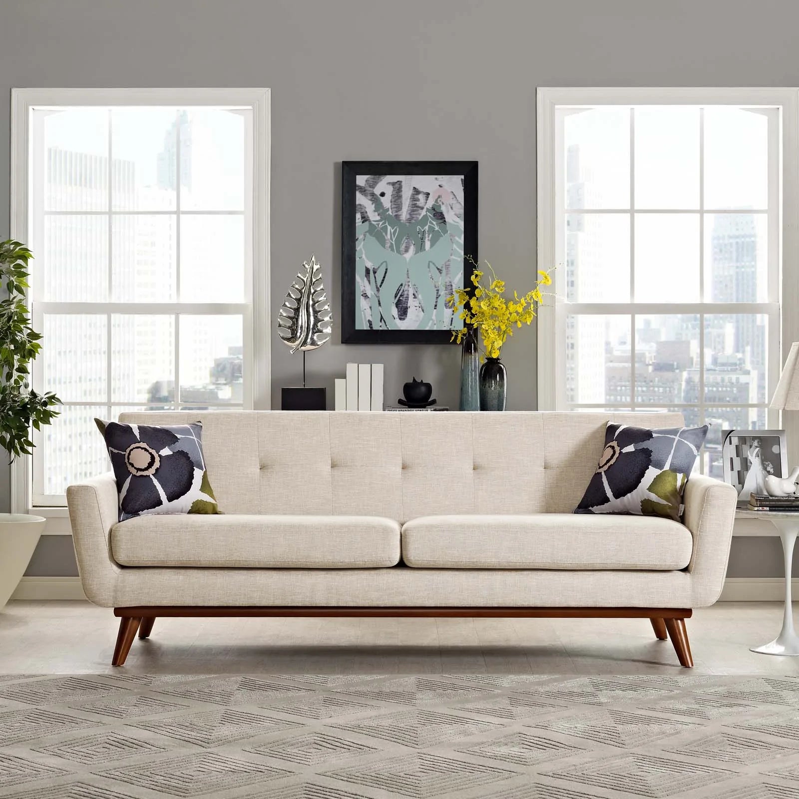 Traditional rolled arm luxury sofa with plush cushions