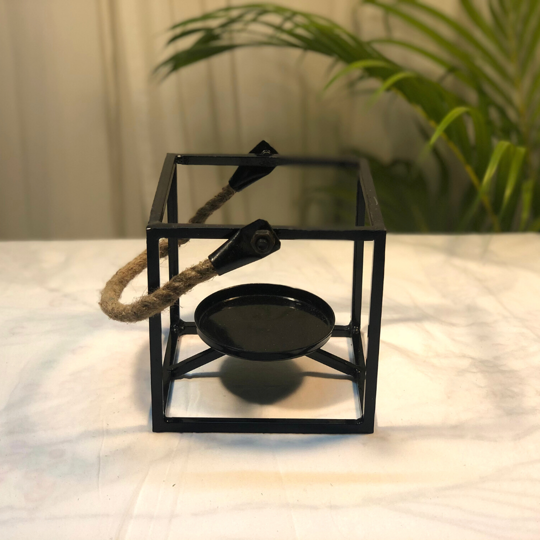 Modern Art Style Candle Holders with Mirror Work Glass Tealight