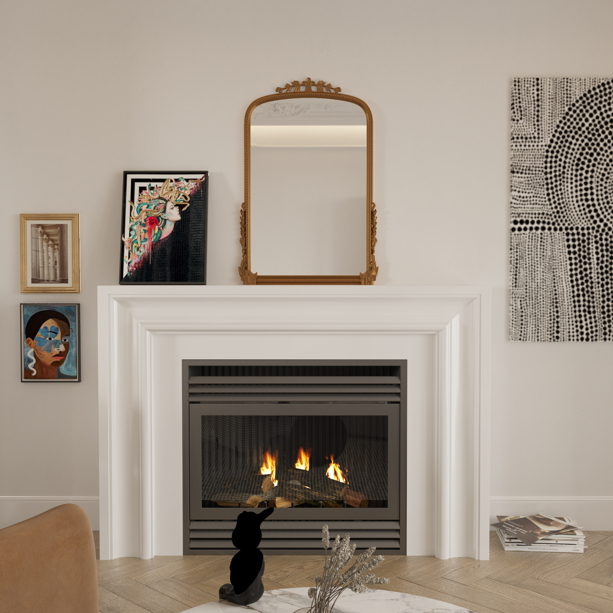Vintage Gold -framed Luxury glass mirror for shabby chic spaces mirrors mirror glass mirror