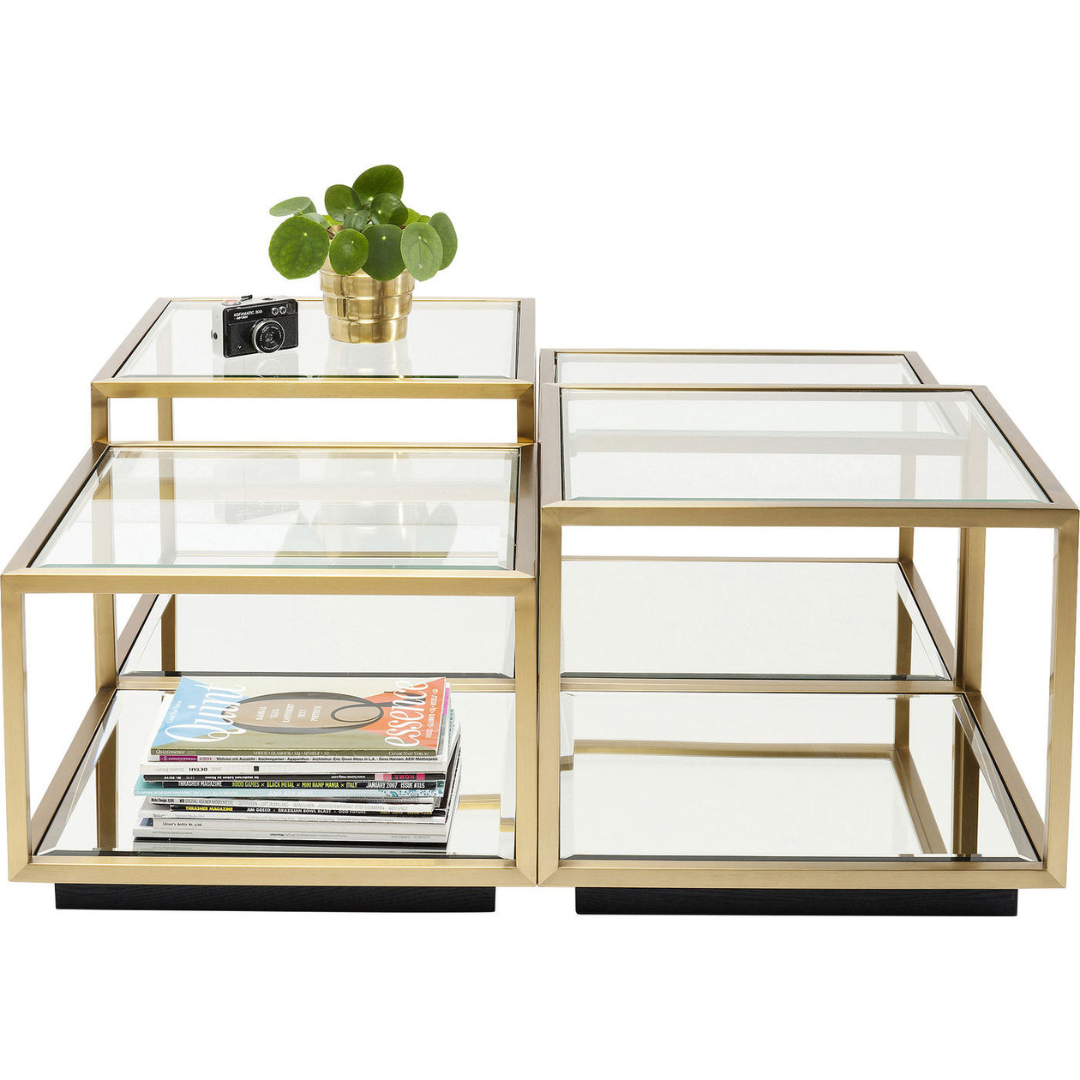 White Glass Rectangular Coffee Table